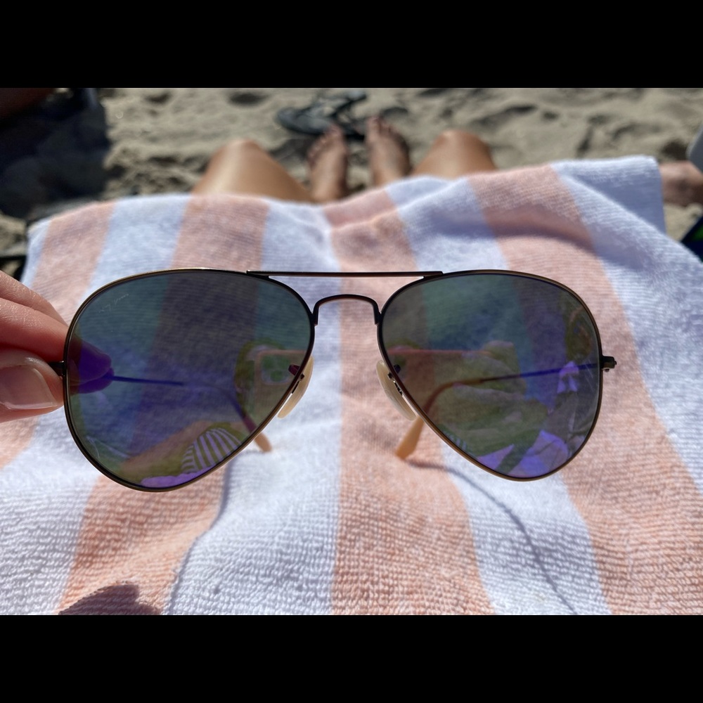 Women’s Aviator Ray Bans (purple tint lens)